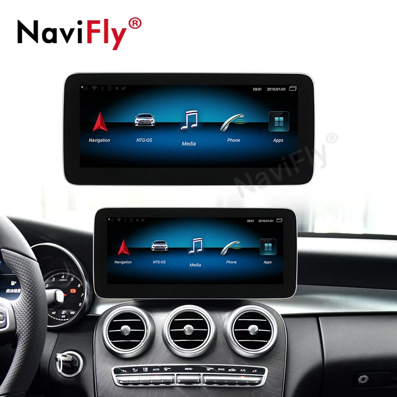 NaviFly 10,2" ips экран Android 9,0 4 Гб+ 64 ГБ Автомобильный мультимедийный плеер для Mercedes Benz GLC Class W253- NTG 5,0 с WIF