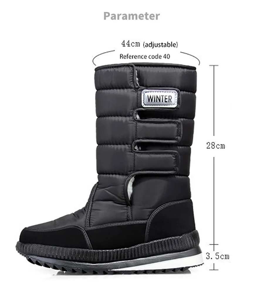 Men Snow Boots Winter Female Boots Thick Plush Waterproof Non-slip Thigh High Boots Large Size 47 Warm Fur Lovers Winter Shoes