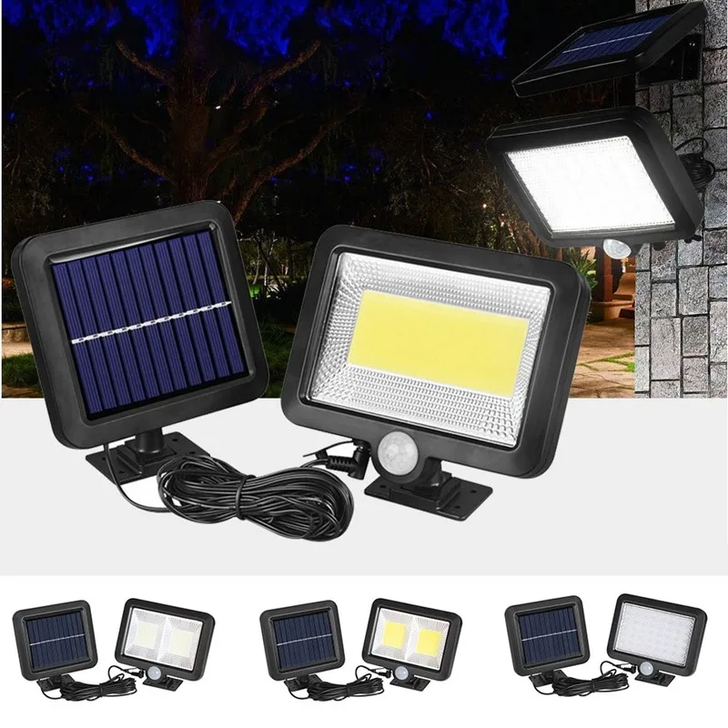 120led COB солнечный светильник на открытом воздухе движения Сенсор настенный
