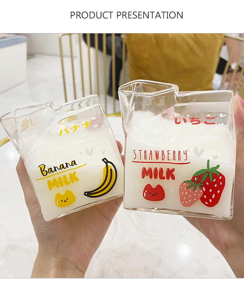 380ml Kawaii Milk Glass Cup