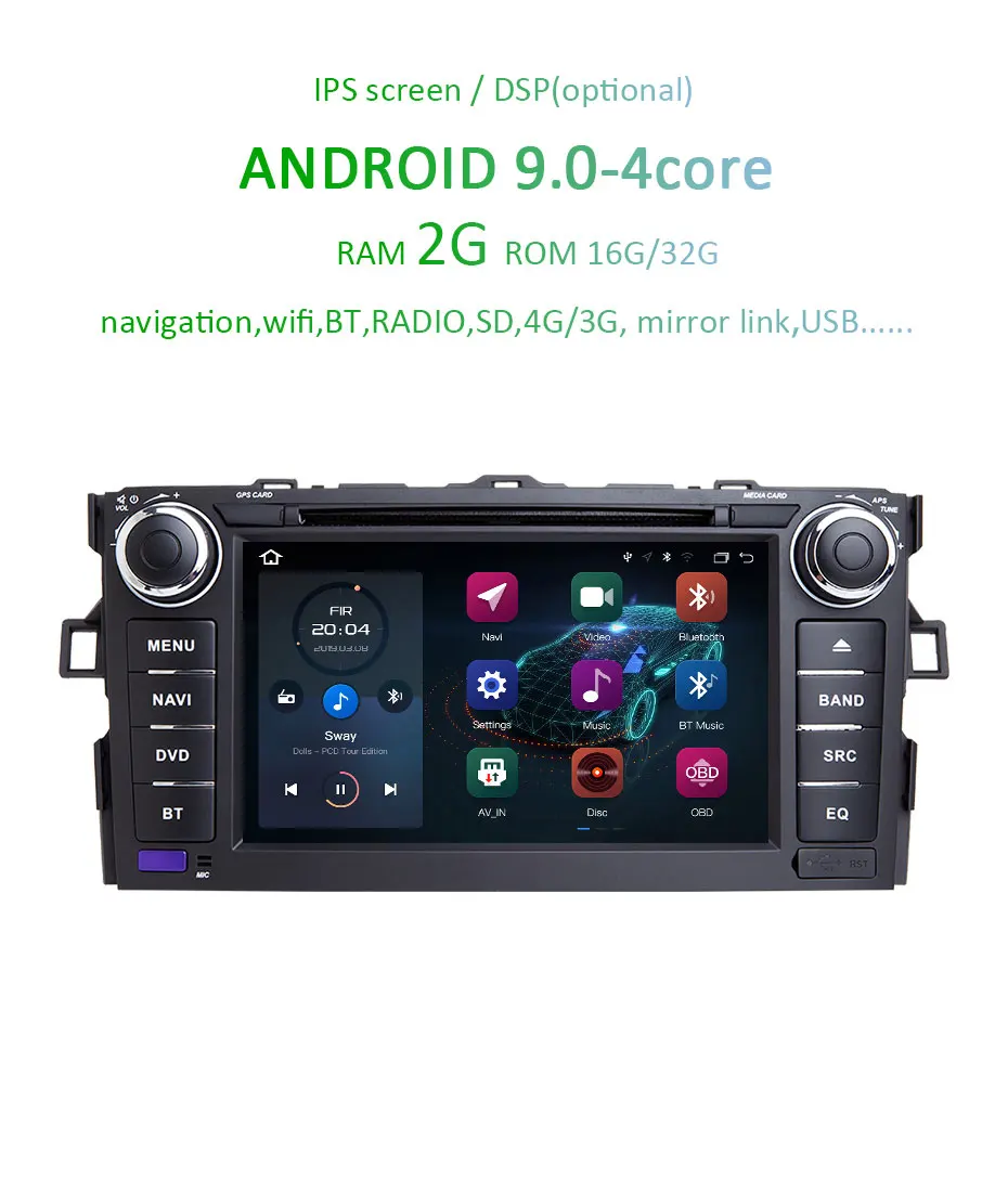 Discount IPS DSP Android 9.0 4G 64G 2 DIN Car GPS Radio For TOYOTA AURIS Altis COROLLA 2012 2013 Navigation Stereo Screen DVD PLAYER 3 Discount IPS DSP Android 9.0 4G 64G 2 DIN Car GPS Radio For TOYOTA AURIS Altis COROLLA 2012 2013 Navigation Stereo Screen DVD PLAYER 3
