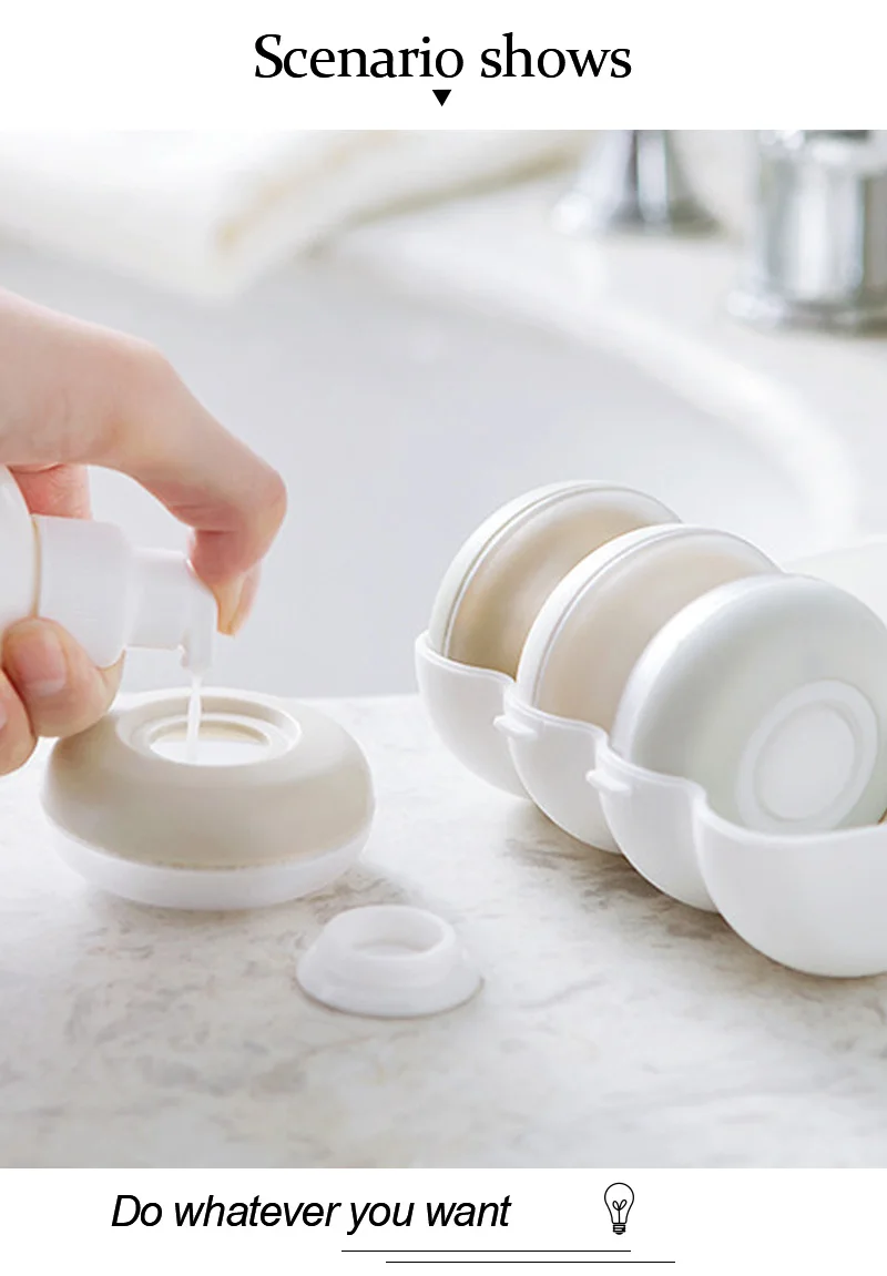 4pcs/Set Mini Plastic Storage Container Cosmetic Empty Bottle Lotion Storage Box Storage Containers Home Bathroom Accessories