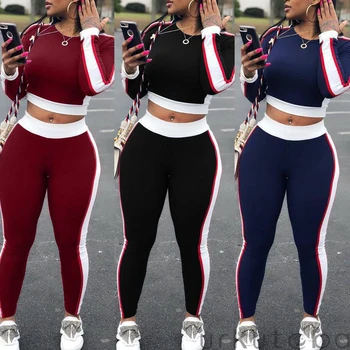 

2Pcs Women's Ladies Running Sets Tracksuit sportswear Pants Sets Sport Wear Casual Suit