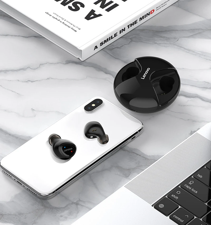Lenovo гарнитура R1 беспроводные наушники Bluetooth 5,0 наушники IPX5 Водонепроницаемый дизайн с сенсорным управлением