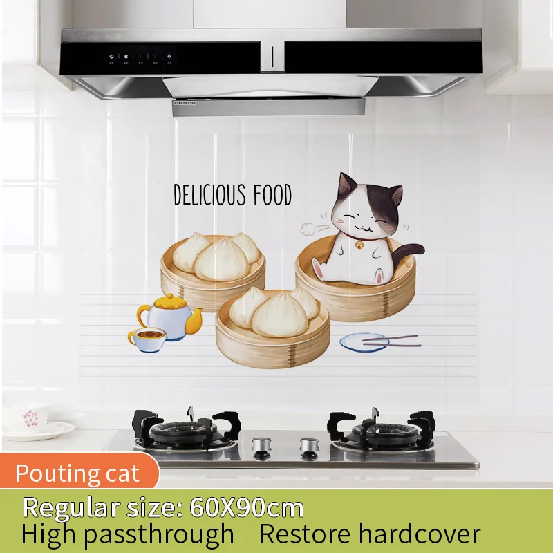 B 60x90cm 30/60*90 см Кухня маслостойкие настенные наклейки плита высокая температура Водонепроницаемая плитка шкаф диапазон вытяжка отремонтированные обои - Цвет: B 60x90cm