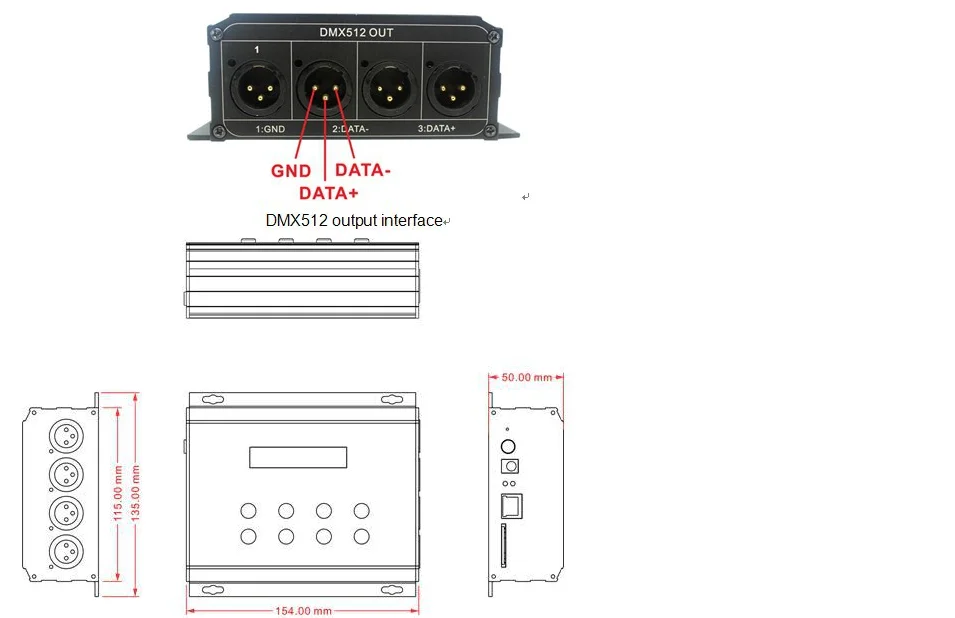 Artnet-конвертер DMX ARTNET-SD dmxконвертер; artnet вход сигнала; andard DMX512 сигнал* 4 канала вывода