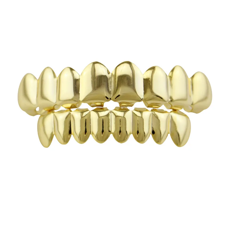 Lucky Sonny Plain Teeth Grillz Color 8 Top & Bottom Teeth Grills Set