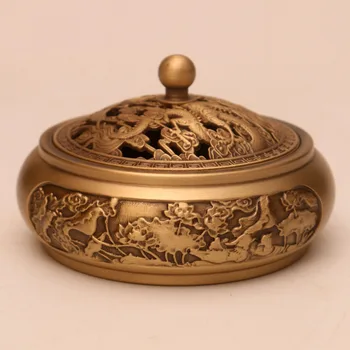 

pure copper incense burner sandalwood furnace sink antique incense burner household indoor dish incense burner tea ceremony