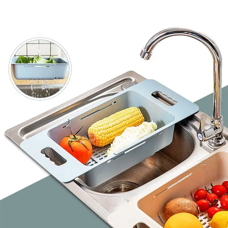 Collapsible Kitchen Colander Fruit Vegetable Strainer Drainer Washing Basket Plastic Drain Vegatable Basket Food Drainer Tools