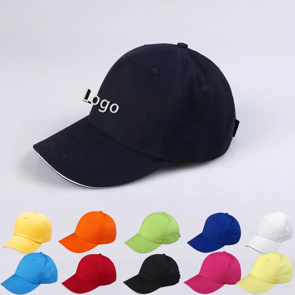 Customized Men and Women Adult Baseball Caps Cotton Hats Custom Printed or Embroidered Logo