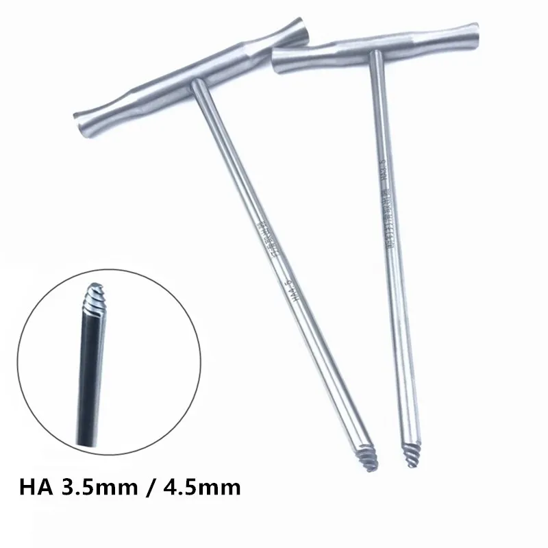 Extractor de tornillo de hueso con mango en T, instrumento ortopédico veterinario