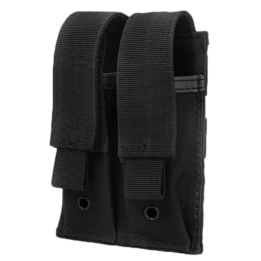 Black Тактический Molle Чехол 600D военный патронташ подсумок двойной карманный фонарик кобура аксессуар сумка для жилет ремень - Цвет: Black