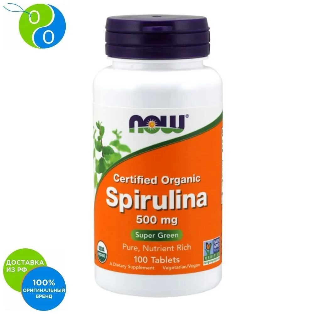 NOW Спирулина 500mg 100 таб | Красота и здоровье
