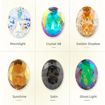 

Astrobox Zircon Sewing On Crystal Stone High Quality Gem Stone Pointback Oval Zircon Crystal Rhinestone DIY Clothing Accessories
