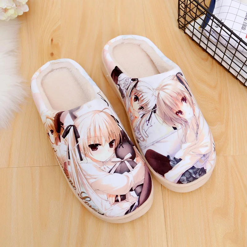 Yosuga no Sora Обувь для костюмированной вечеринки в стиле аниме «Жемчуг дракона»; зимняя теплая обувь Наруто; мужские и женские плюшевые Нескользящие домашние тапочки для взрослых - Цвет: Yosuga no Sora