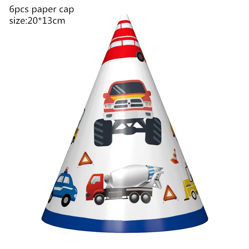 Детский мультфильм инженерный грузовик тема вечерние украшения посуда тарелка шар бумажный Кубок баннер для детей день рождения принадлежности - Цвет: 10