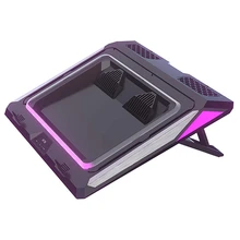 IETS-almohadilla de refrigeración para ordenador portátil GT300, ventilador doble para Gaming, enfriador con filtro de polvo y luces de colores