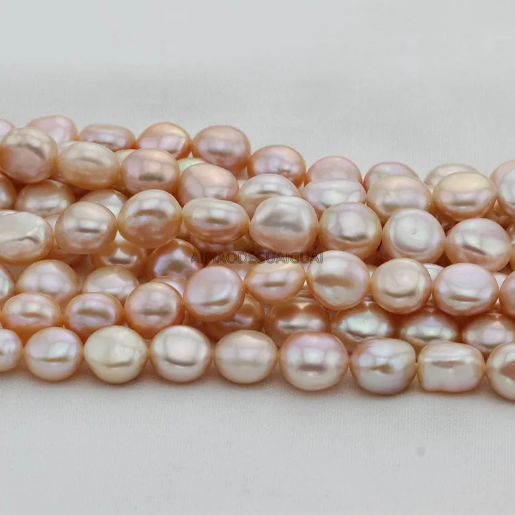 

APDGG Natural AA 12*14mm baroque pink purple freshwater pearl strands loose beads women lady jewelry DIY