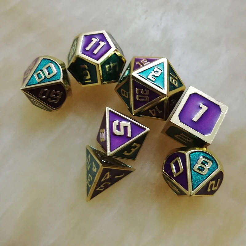 Игральные кости dnd металлический rpg набор многогранные игра d20 10 6 8 12 настольные