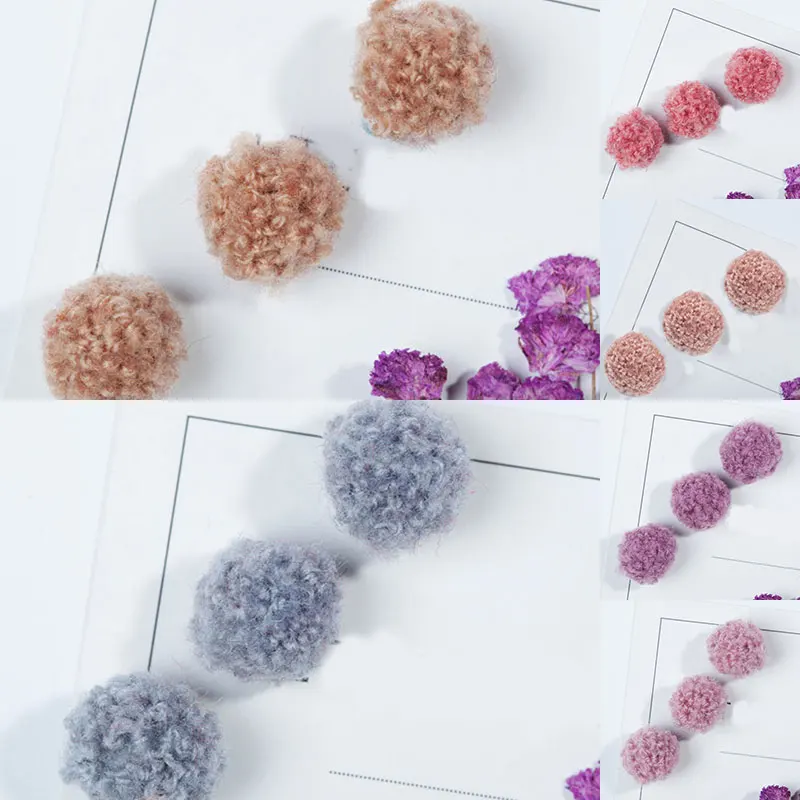 100Pcs Color Teddy Pom Pom Plush Balls Wedding Party Decor Fluffy Pompom Kids Hair Accessories DIY Scrapbook Toys Craft Supplies