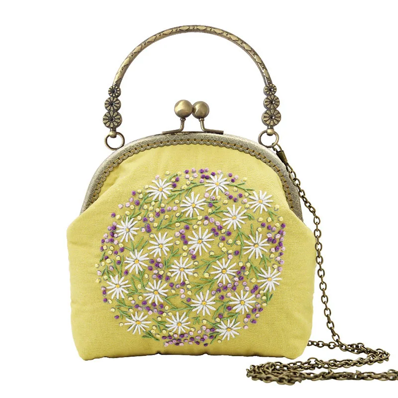Портативный DIY вышивка набор цветок кошелек, дамская сумочка крестиком Набор для начинающих Рукоделие Шитье Искусство ремесло подарки другу - Цвет: 7