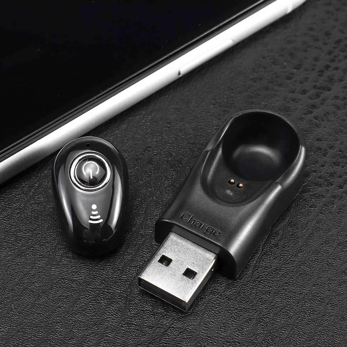 Black Маленькая мини bluetooth-гарнитура настоящие беспроводные наушники спортивные наушники громкой связи стерео с микрофоном для всех смартфонов - Цвет: Black