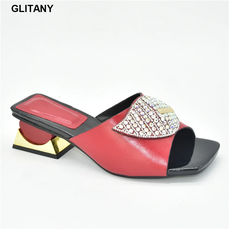 

Новое поступление, женские классические туфли на высоком каблуке, свадебные туфли для женщин, свадебные туфли Стразы без застежек, элегантные нигерийские вечерние туфли-лодочки