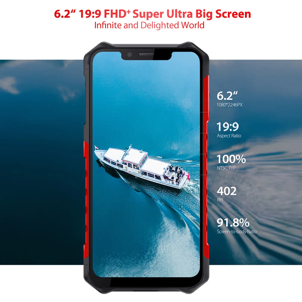 Ulefone Armor 6S Rugged Phone Waterproof Shockproof 6.2 inch 6GB 128GB Android 9.0 Helio P70 Octa Core 5000mAh NFC 4G Smartphone