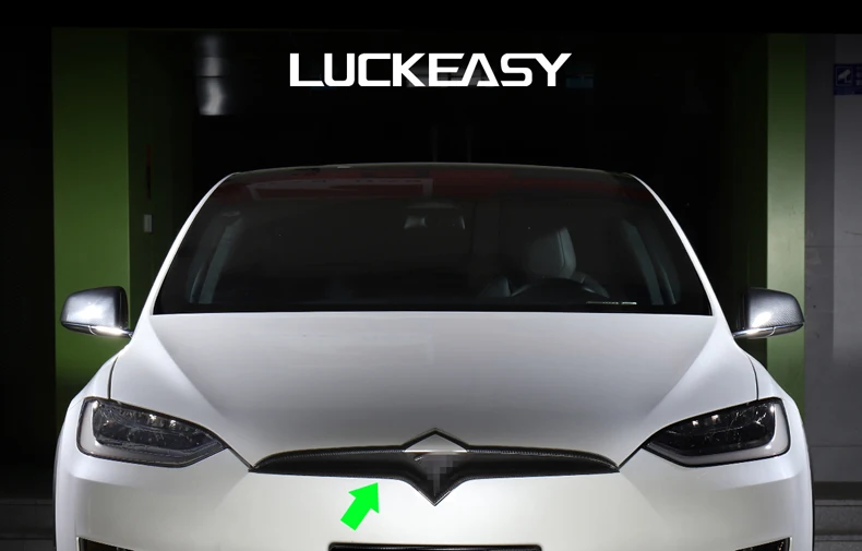 LUCKEASY ABS networ k модификация посылка для Tesla модель X- автомобиля Передняя сетка отделка полосы углеродного волокна