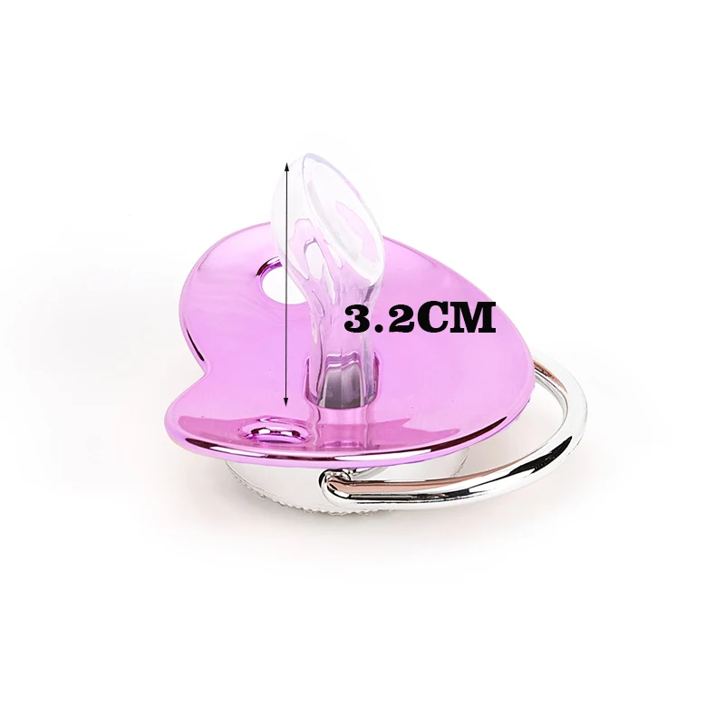 Metallic Purple Pacifier With Cover BPA Free Silicone Pacifier Name Initial Letter Dummy Teether Baby Shower Gifts For Babies 6