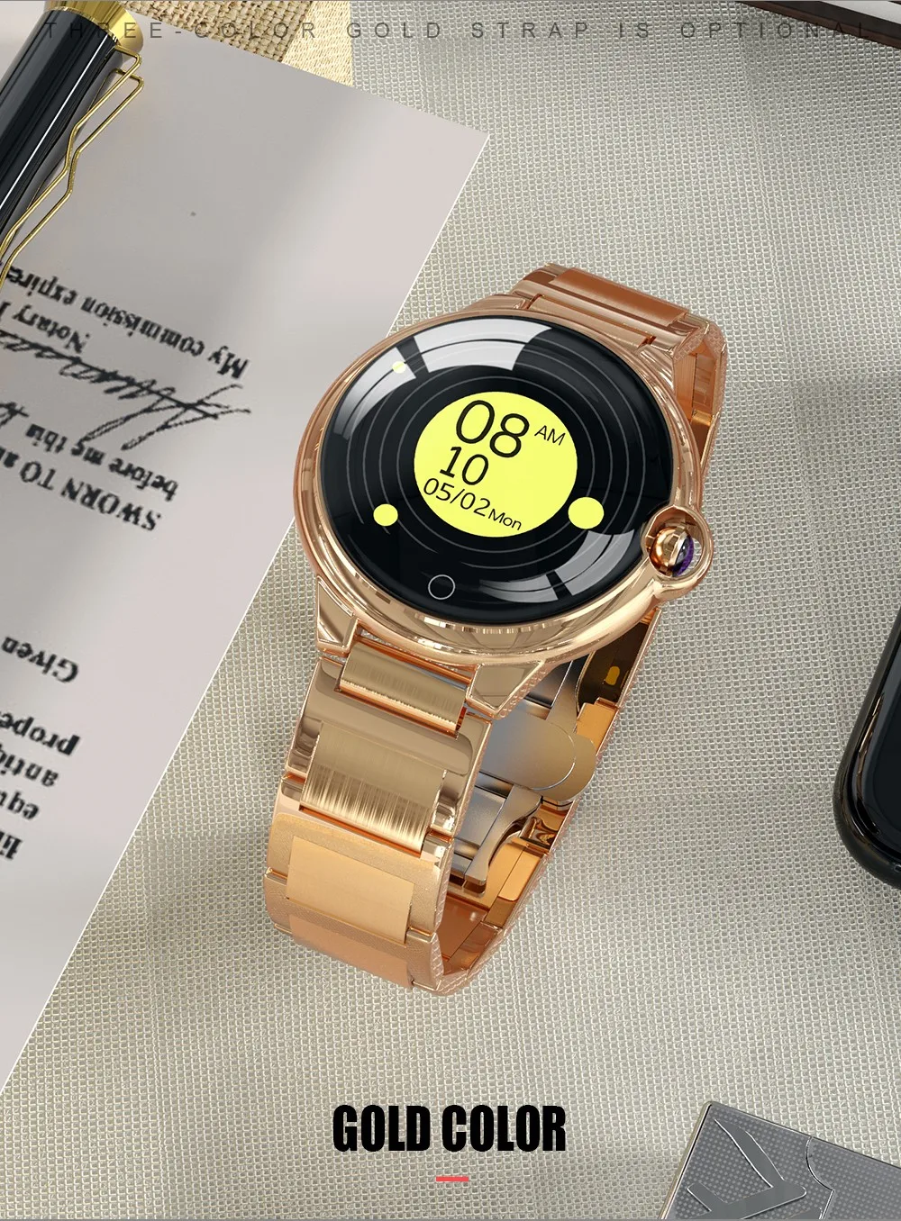 DR88 Смарт часы Bluetooth 4,0 водонепроницаемые 1,2" полный большой цветной экран пульсометр кровяное давление мониторинг сна классический