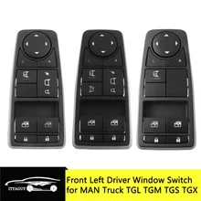 Frente esquerda motorista lado interruptor de controle da janela elétrica automática para o homem caminhão tgs tgx tgl tgm 81258067092 81258067093 81258067094