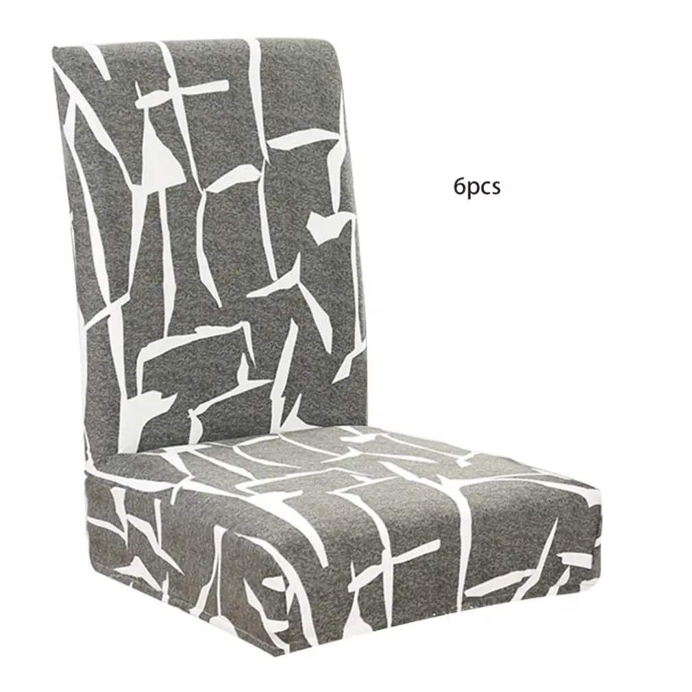 4 6PCS Home Office Computer Seat Cover Anti-pollution Chair Cover Dining Chair Cover One-piece Elastic Chair Cover - Цвет: 4