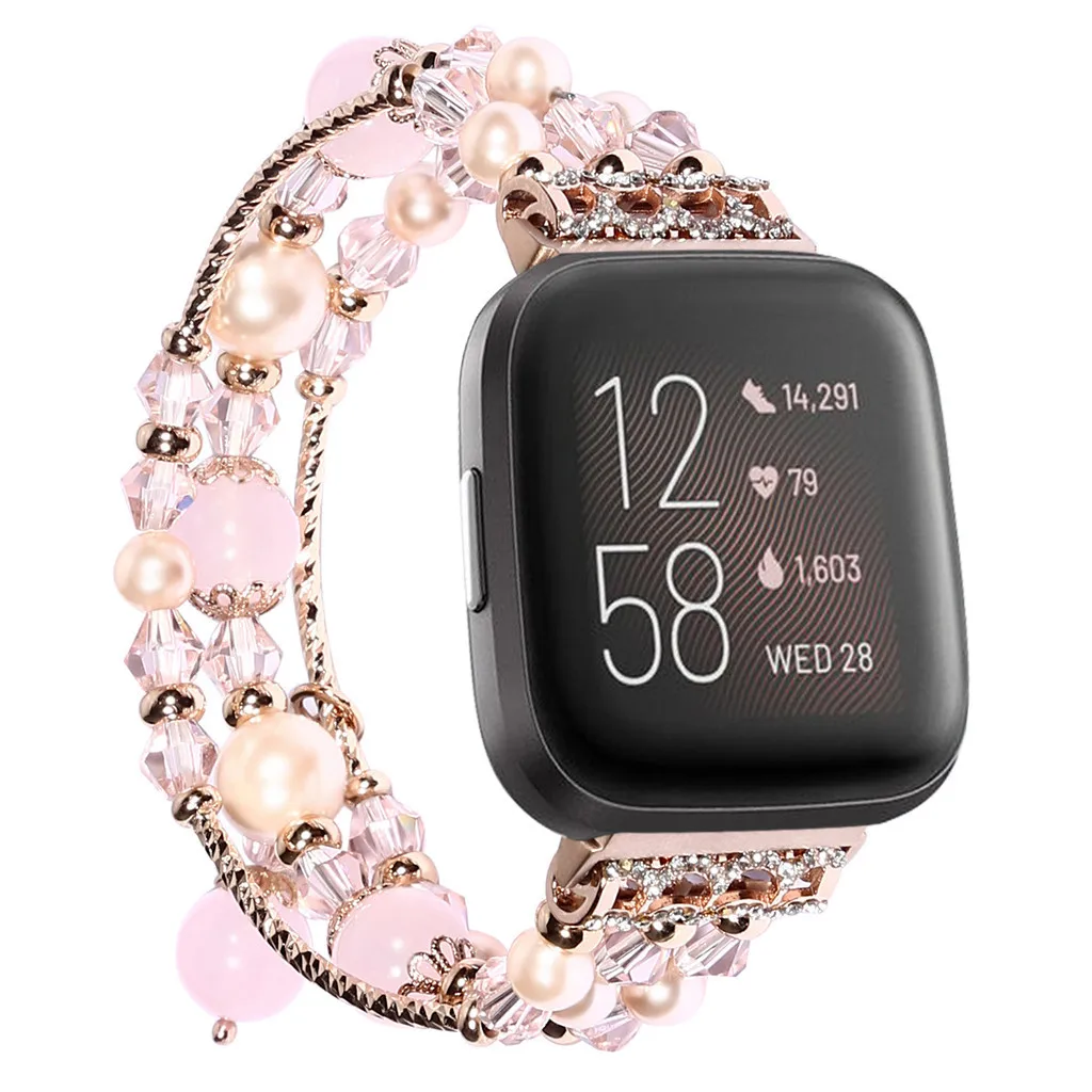 Ouhaobin сменный ремешок, роскошный агатовый ремешок для Fitbit Versa 2, Смарт-часы, ремешок на запястье, умные аксессуары для женщин 1016#2