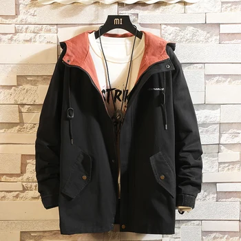 

Winter Cotton Jacket Pilot Young Men Clothing Windbreaker Thick Hoodie Waterproof Rock Oversized Japanese Pilot Jacket EE9JK