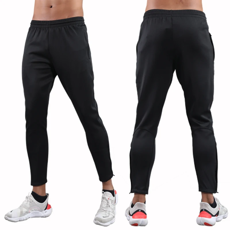 Running Pants Soccer Pants Football Jogging Pants Men Breathable Sport Sweatpants Zip Pocket Training Pants Gym Workout Soccer Running Trousers
