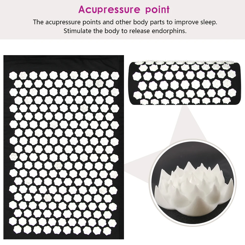 Acupressure Mat Acupuncture Massage Mat Pillow Set, Yoga Mat Relieves Stress Back Neck, Sciatic Pain, Tension Release