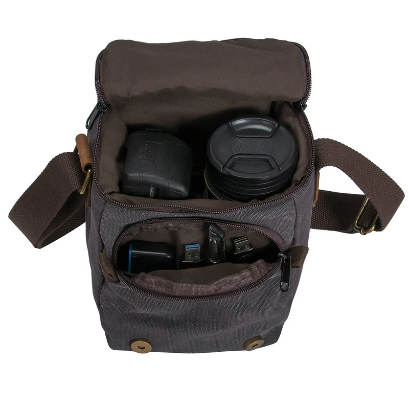 Горячая-сумка для камеры Водонепроницаемая холщовая отделка Dslr Slr Противоударная мягкая сумка для камеры