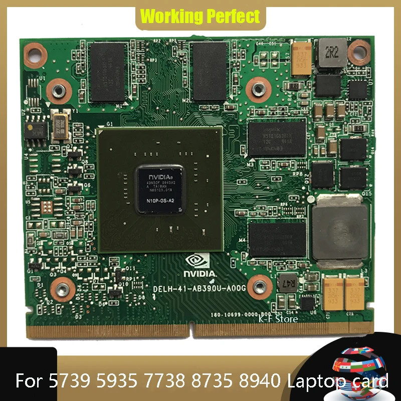 

Graphics Video Card Geforce GT 240M GT240M 1GB DDR3 N10P-GS-A2 for Acer Aspire 5739 5935 7738 8735 8940 Laptop