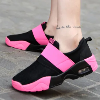 

Women Sneakers Slip On Vulcanized Shoes Ladies Casual Shoes Breathable Walking Mesh Flats Large Size Couple Shoes 35-40