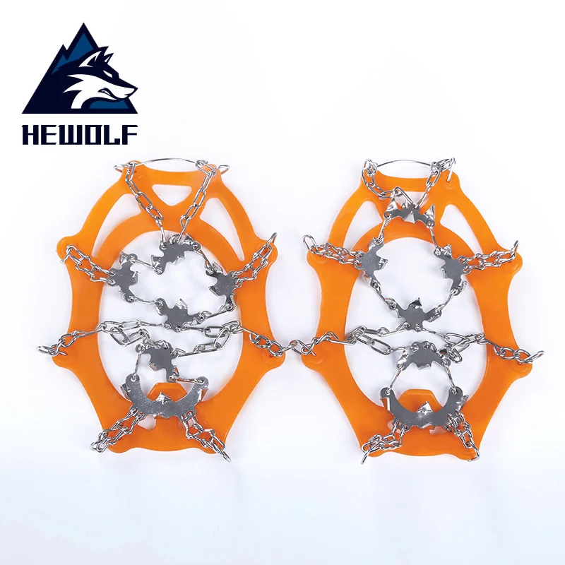 Hewolf открытый 19 зубы кошки льда Рыбалка снегоступы сверхмощный нержавеющая сталь скольжения бахилы для пеших прогулок Кемпинг Альпинизм