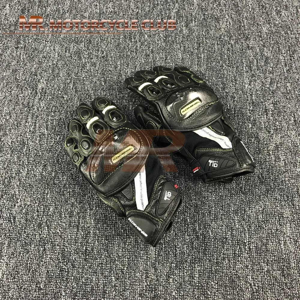 Guantes de cuero de procción GK-160 de malla negra amarilla para bicicleta de calle