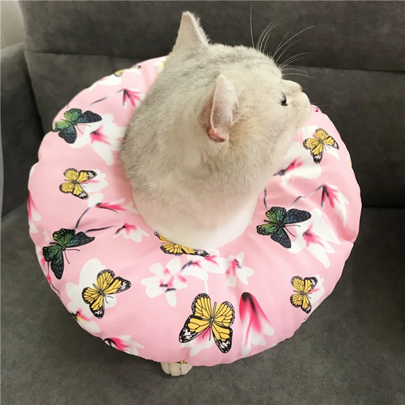 Elizabethan Cat Collar Adjustable Neck Collar Cotton Soft Pet Cone E-Collar For Cat And Dog Elizabethan Cat Collar Adjustable Neck Collar Cotton Soft Pet Cone E-Collar For Cat And Dog