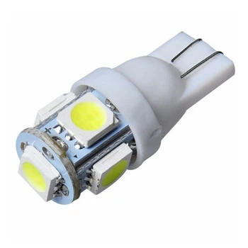 

50pcs LED Bulbs Super White T10 Wedge 5-SMD 5050 W5W 194 168 2825 158 192