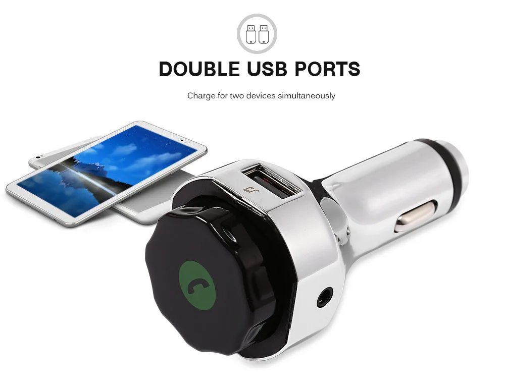 Автомобильный Bluetooth fm-передатчик Handsfree автомобильный комплект аудио MP3 плеер с 3.1A Быстрая зарядка двойной USB Автомобильное зарядное устройство AUX микрофон XM-66