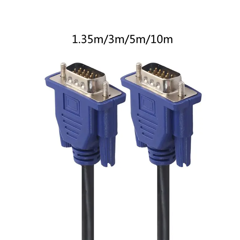 1.5/3/5/10m VGA 15 Pin Male To Male Extension Cable For PC Laptop Projector HDTV Monitor