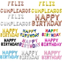 FELIZ cumpleaños письмо воздушный шар из фольги Испания Happy birthday Алфавит шар День рождения украшения детей Baby Shower ХП