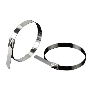 

100Pcs 4.6x500mm Stainless Steel 304 Metal Cable Tie Width Zip Strap Locking Exhaust