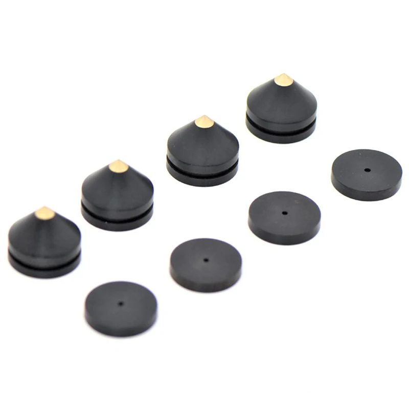 4 Sets Speakers Stand Feet Foot Pad Wood Ebony Loudspeaker Box Spikes Cone Floor Foot Nail M23X20