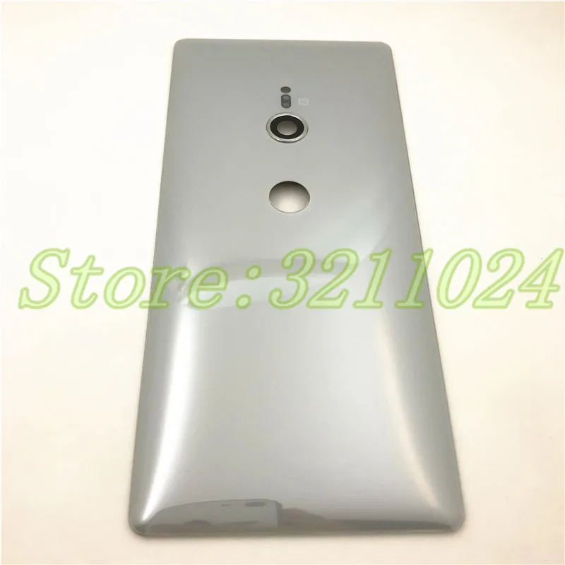 Стекло для sony Xperia XZ2 H8216 H8266 H8276 H8296 Батарея задняя крышка задняя дверь Чехол Корпус чехол+ Камера объектив+ логотип - Цвет: Silver